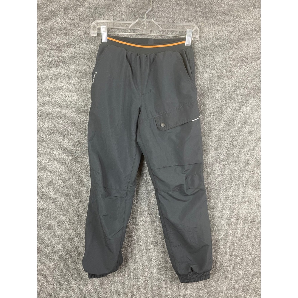 Quechua Hiking Pants Kids‎ 8-9 Years Black Elastic Waist Cargo Pocket